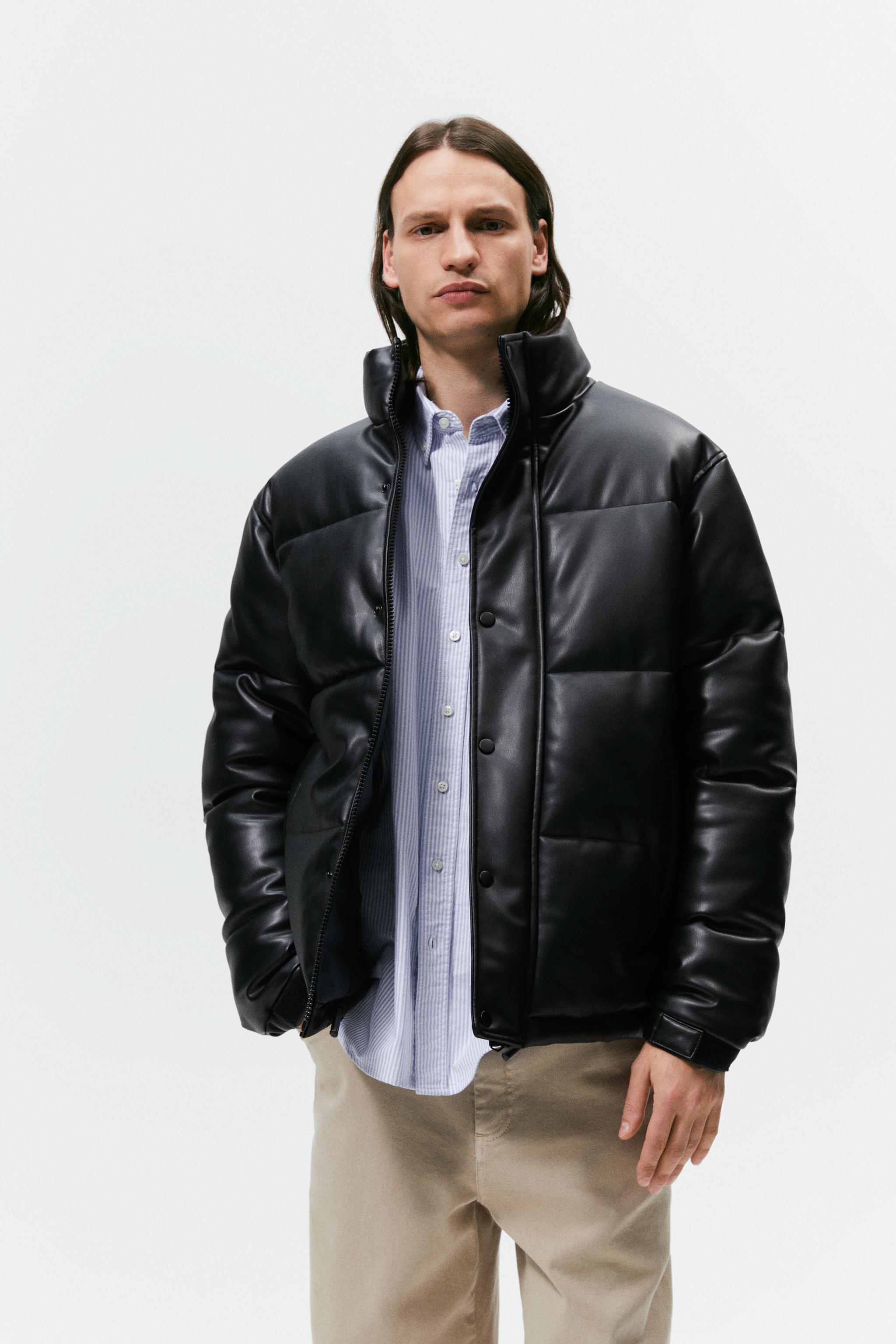 Zara Leather Puffer with cheapest Hood